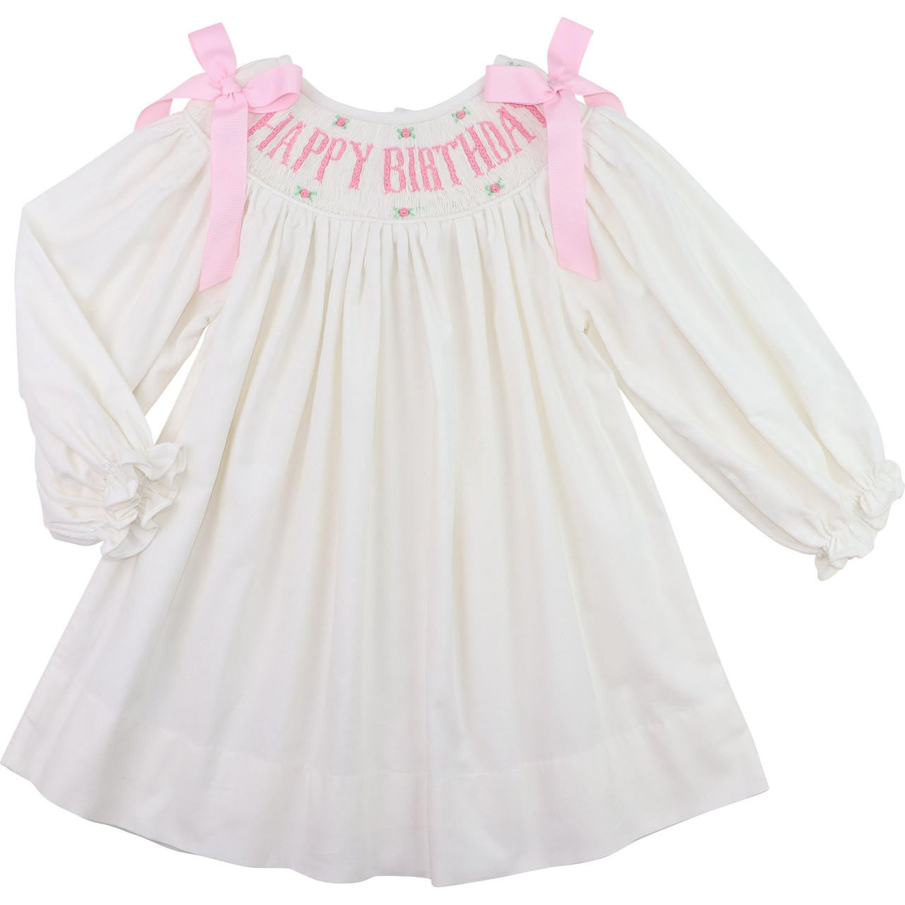 Smocked Happy Birthday Corduroy Dress  Smocked Threads