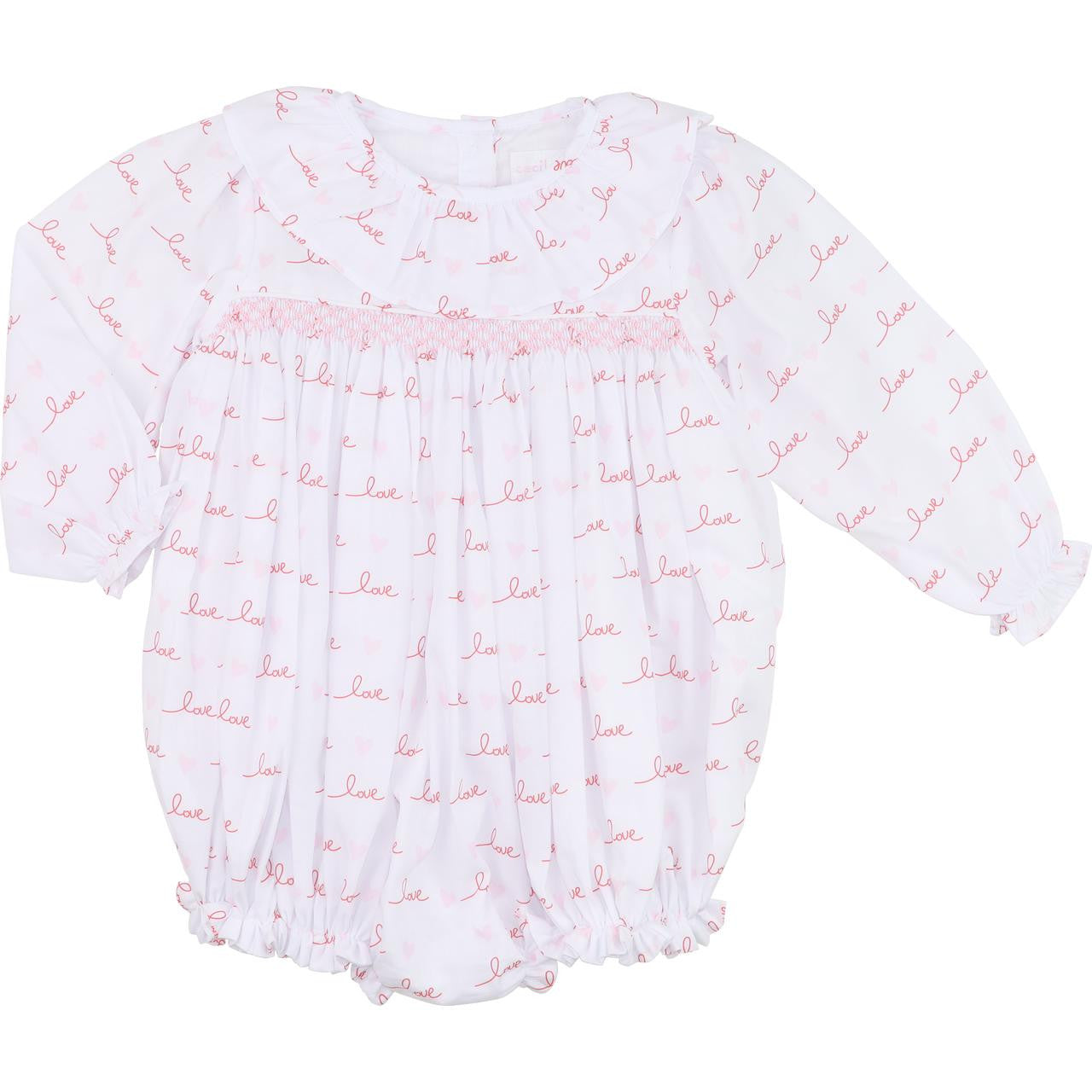 Smocked Love And Hearts Bubble  Eliza James Kids