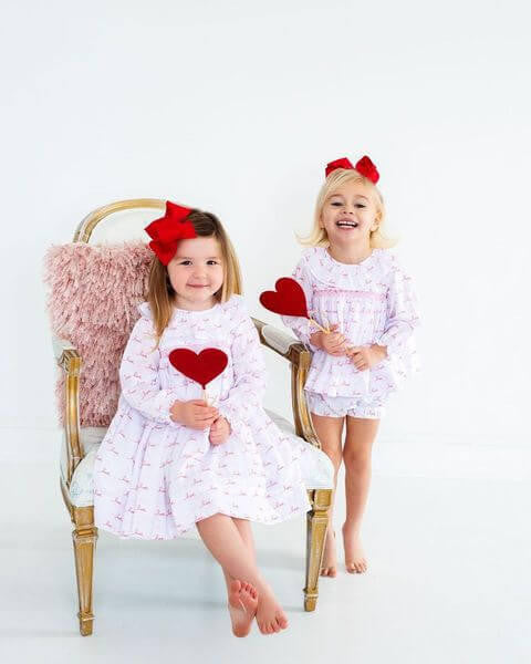 Smocked Love And Hearts Diaper Set  Eliza James Kids