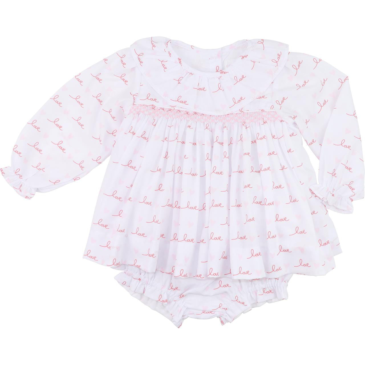 Smocked Love And Hearts Diaper Set  Eliza James Kids