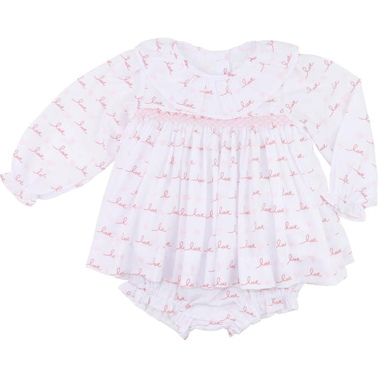 Smocked Love And Hearts Diaper Set  Eliza James Kids