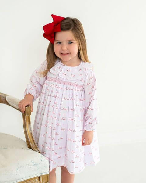 Smocked Love And Hearts Dress  Eliza James Kids