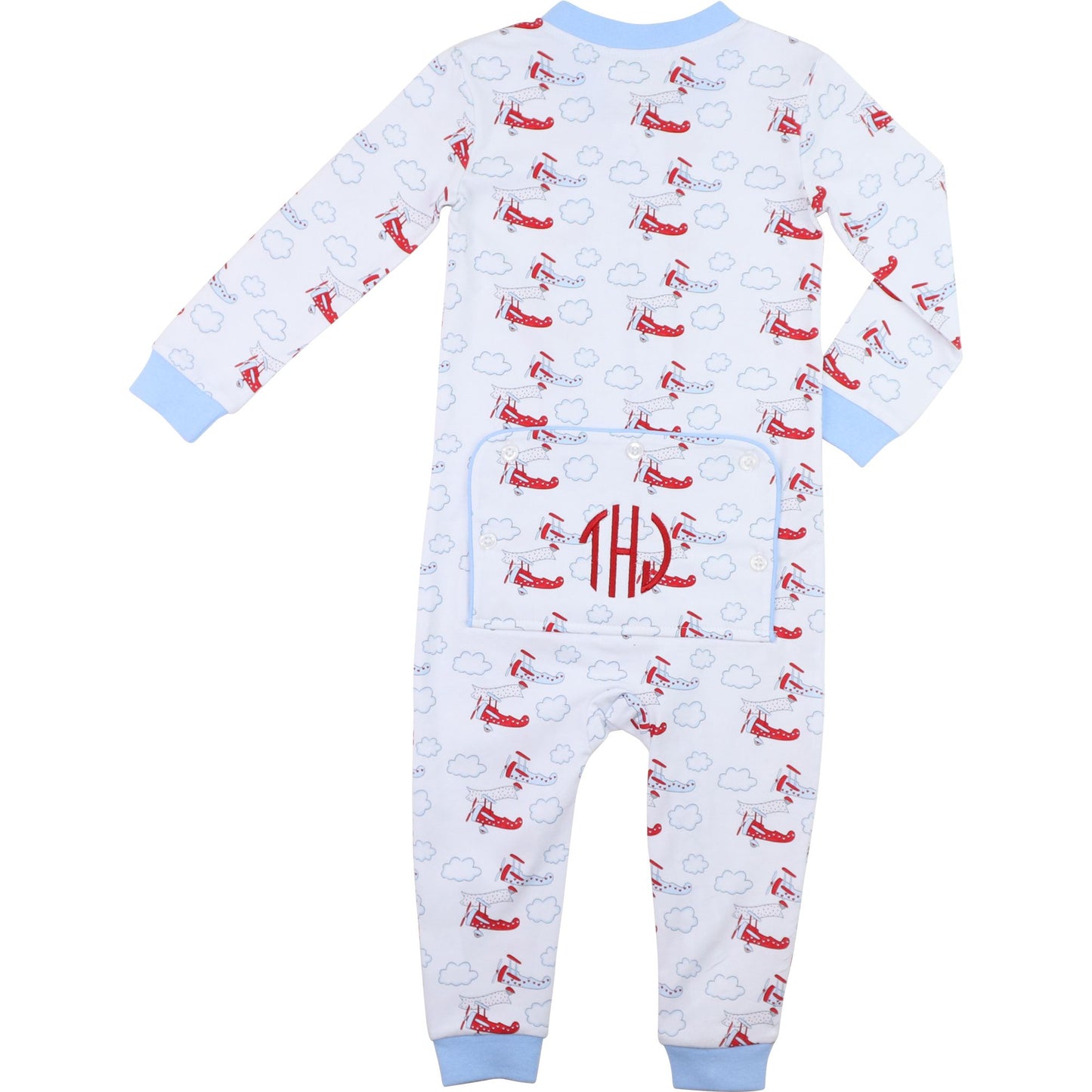 Valentine Airplane Knit Zipper Pajamas