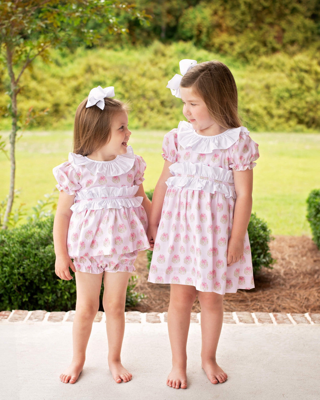 Pink Floral Pumpkin Ruffle Dress