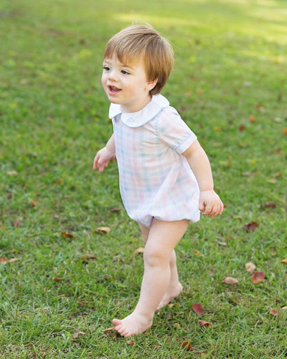 Pink And Blue Plaid Bubble