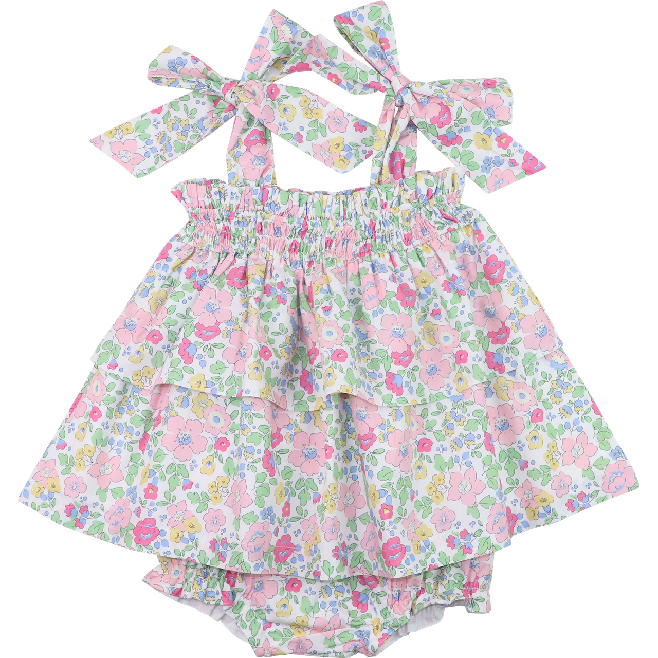 Pink And Green Shoulder Tie Diaper Set