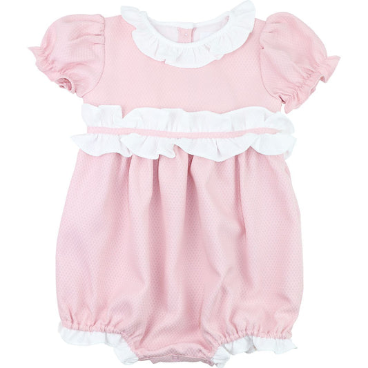 Pink And White Honeycomb Ruffle Bubble