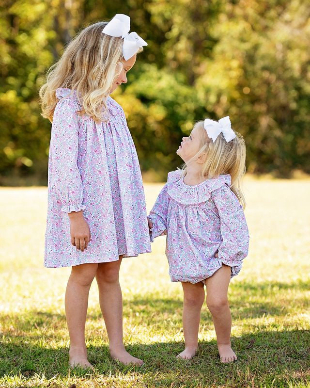 Pink And Green Floral Knit Bubble