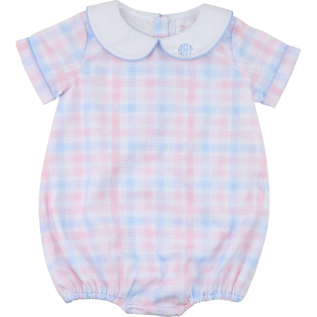 Pink And Blue Plaid Bubble