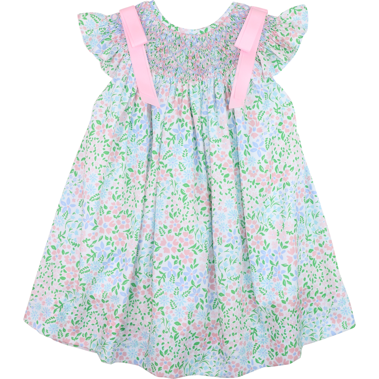 Floral Smocked Bow Dress