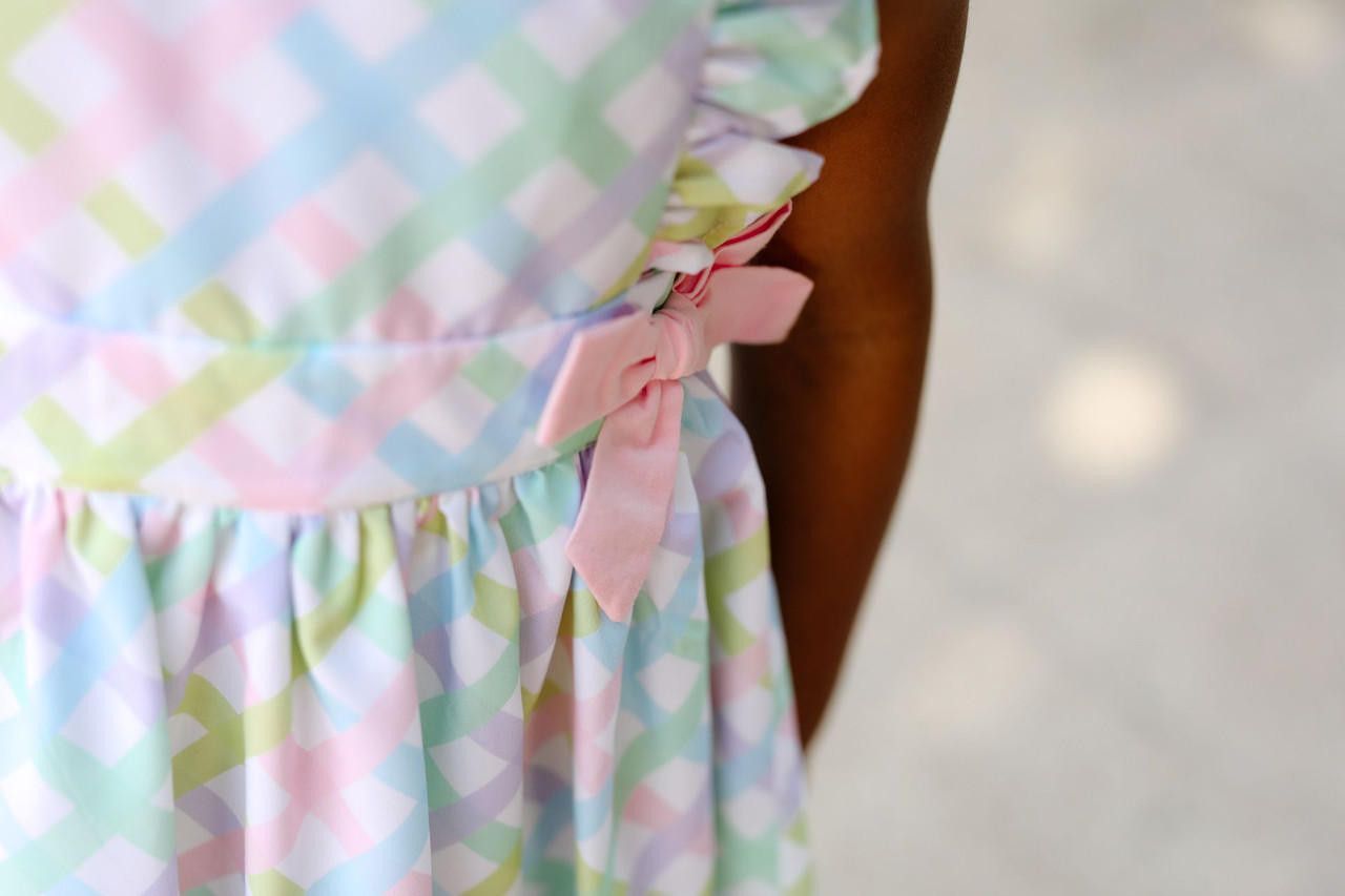 Pastel Plaid Bow Bubble