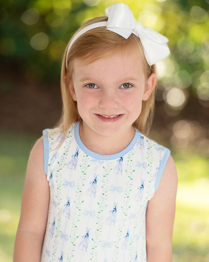 Blue Bunny And Bow Knit Play Dress