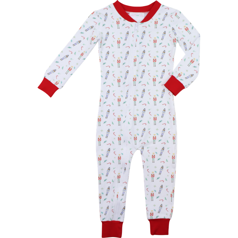 Holiday Toy Soldier Knit Zipper Pajamas