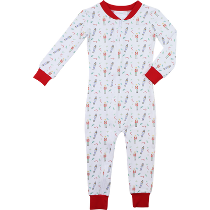 Holiday Toy Soldier Knit Zipper Pajamas