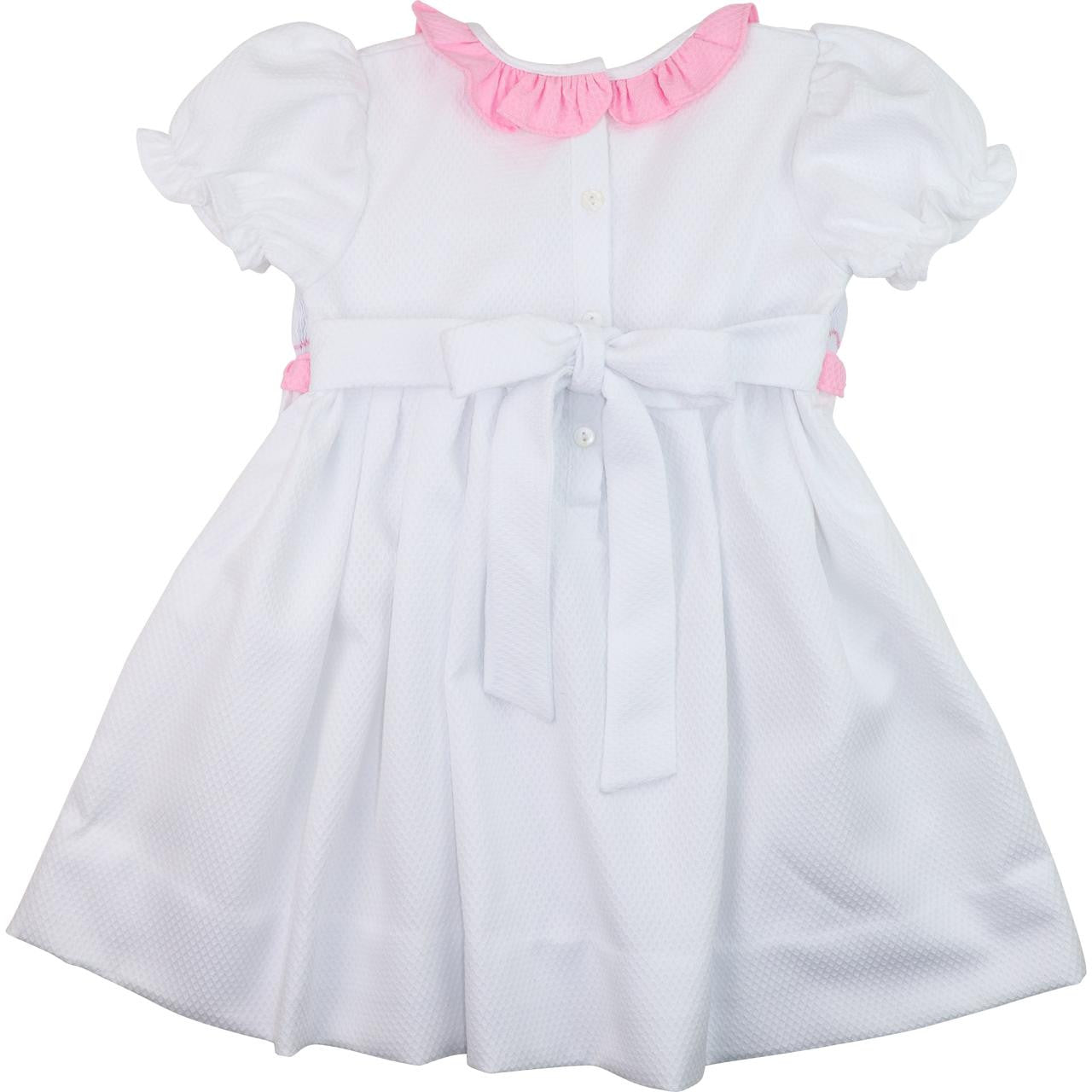 White Honeycomb Custom Smocked Dress  Monogram