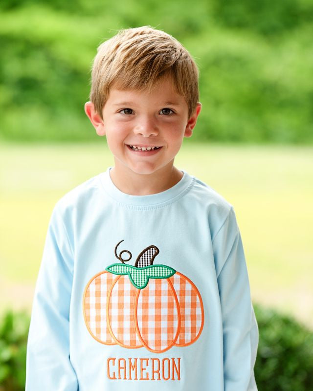 Blue Knit Pumpkin Shirt