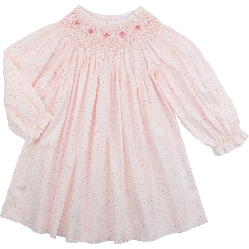 Pink Petite Floral Smocked Dress