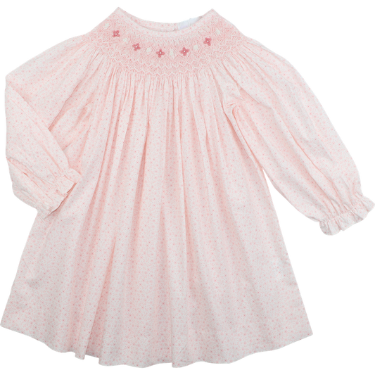 Pink Petite Floral Smocked Dress