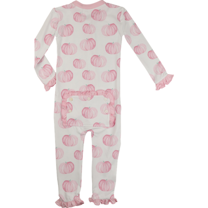 Pink Pumpkin Knit Zipper Pajamas