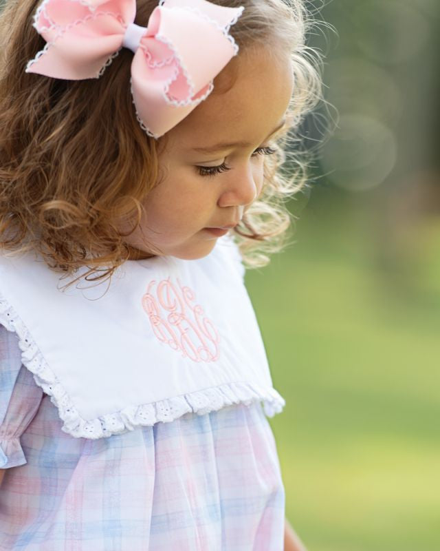 Pink And Blue Plaid Eyelet Bubble