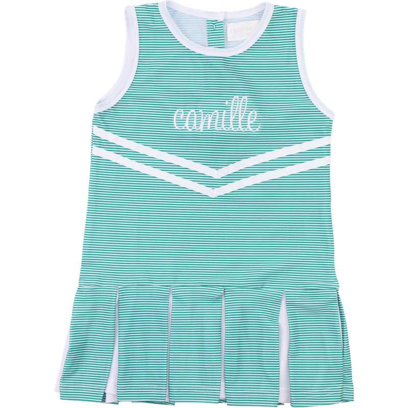 Green Striped Lycra Tennis/Cheer Dress