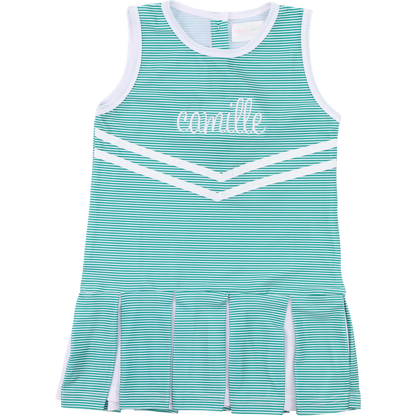 Green Striped Lycra Tennis/Cheer Dress