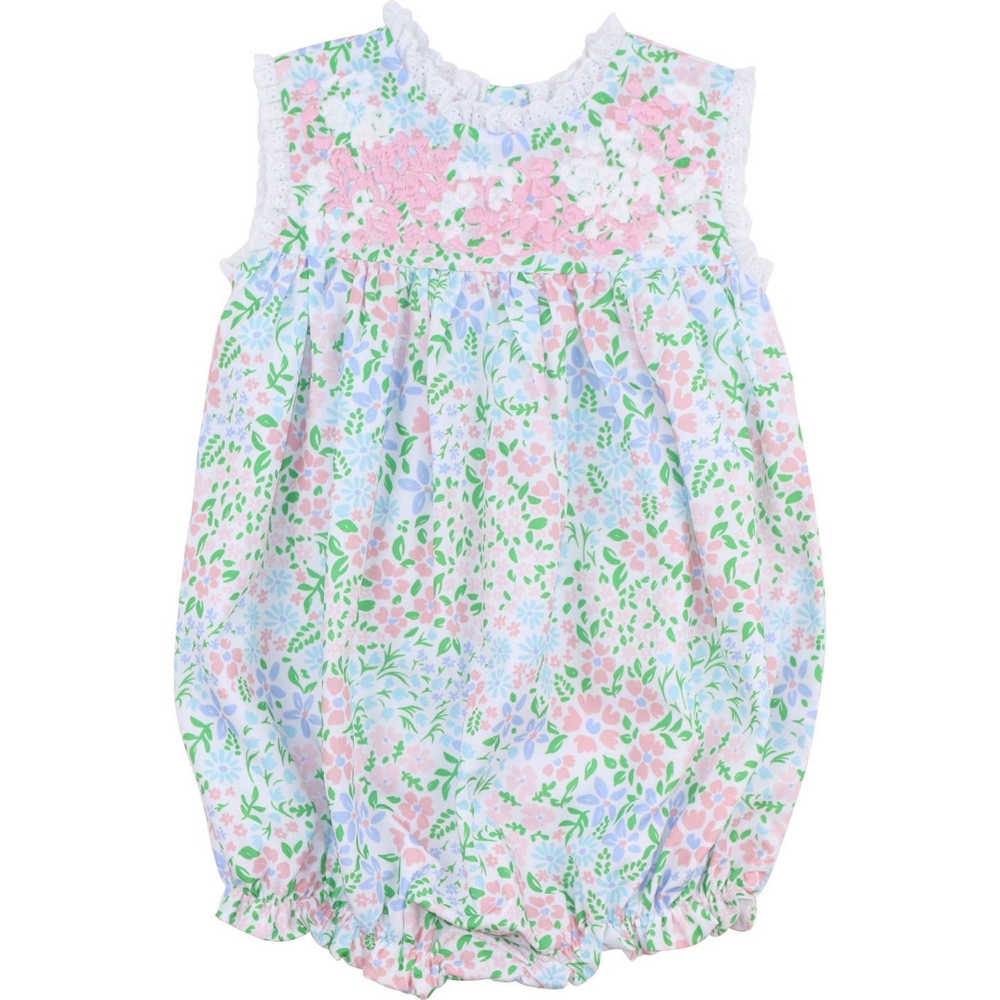 Pink Floral Embroidered Fiesta Bubble