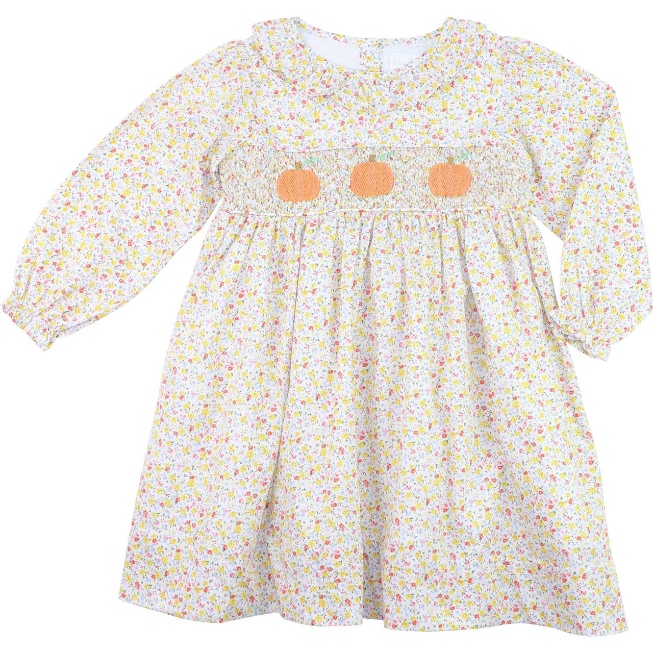 Yellow Liberty Smocked Pumpkin Dress - Shipping Late September  Smocked Threads