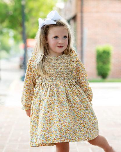 Yellow Liberty Smocked Dress