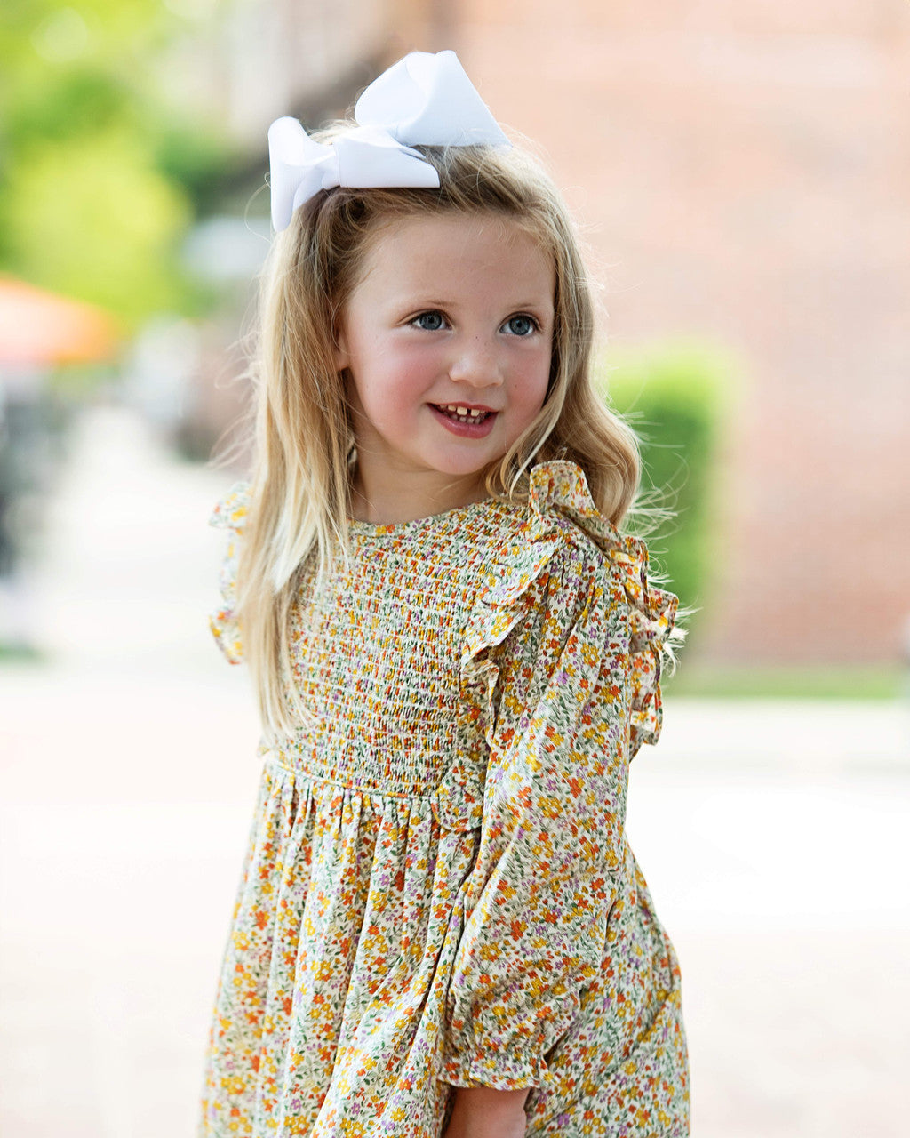 Yellow Liberty Smocked Dress