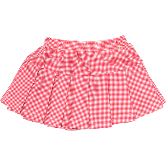 Red Gingham Lycra Tennis Skirt