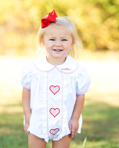 White Applique Hearts Bubble