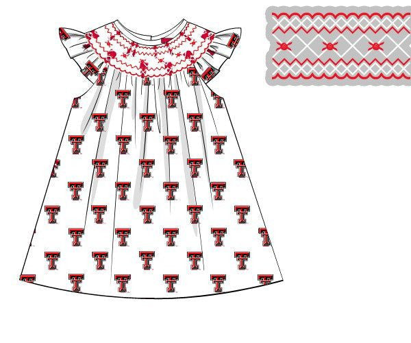 Officially Licensed Smocked Texas Tech Dress